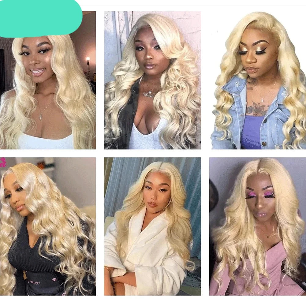 Berrys Fashion 32Inch Blonde Body Wave 360 Lace Frontal Wig Brazilian 613 Color 22x4 Lace Frontal Human Hair Wig For Blace Women - Alcoholic Hair